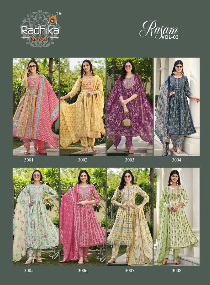 Rasam Vol 3 By Radhika Readymade Salwar Suits Catalog